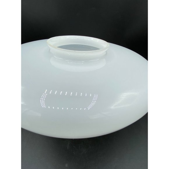 Vintage Art Deco White Glass Ceiling Globe, Light Shade Domed 11" Diameter - Picture 11 of 14